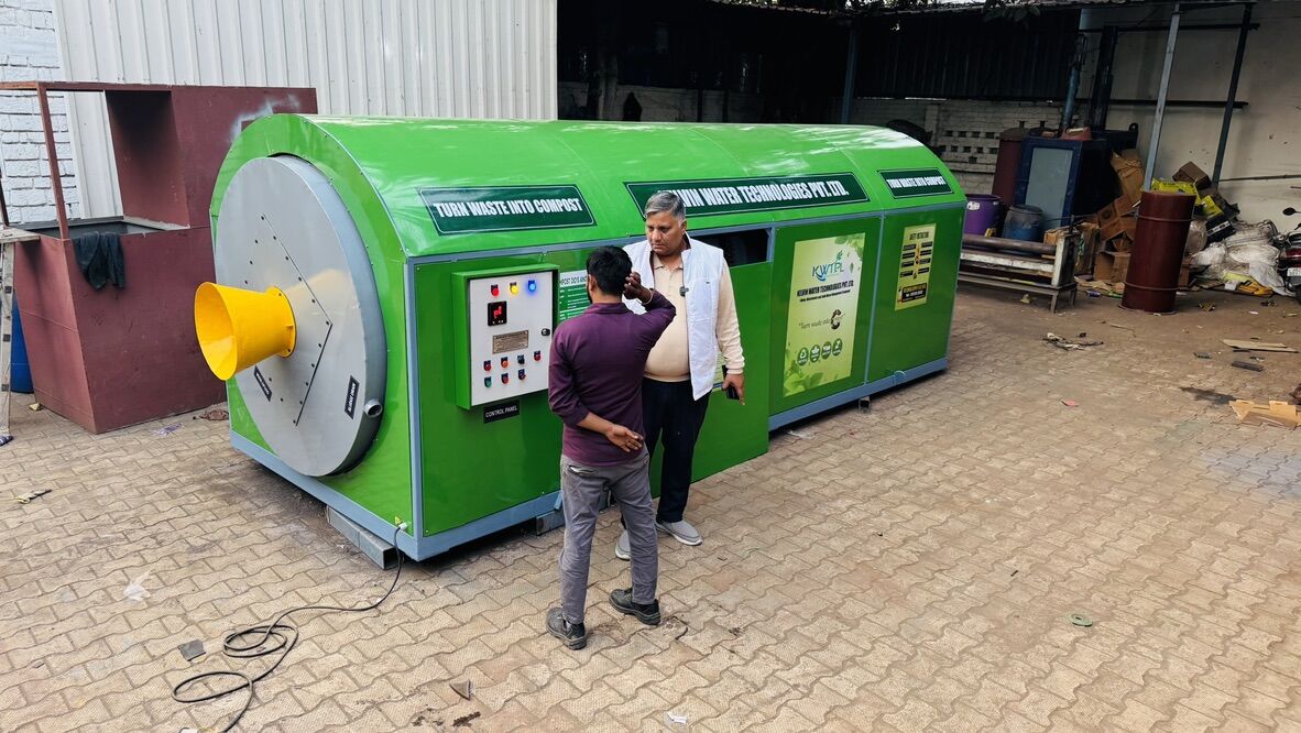K-Drum drum-style composter installation